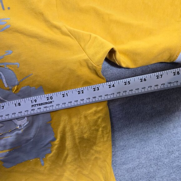 VINTAGE Hard Knock Men Shirt XL Yellow Ringer Spray Paint Hip Hop Streetwear Y2K - Picture 8 of 12